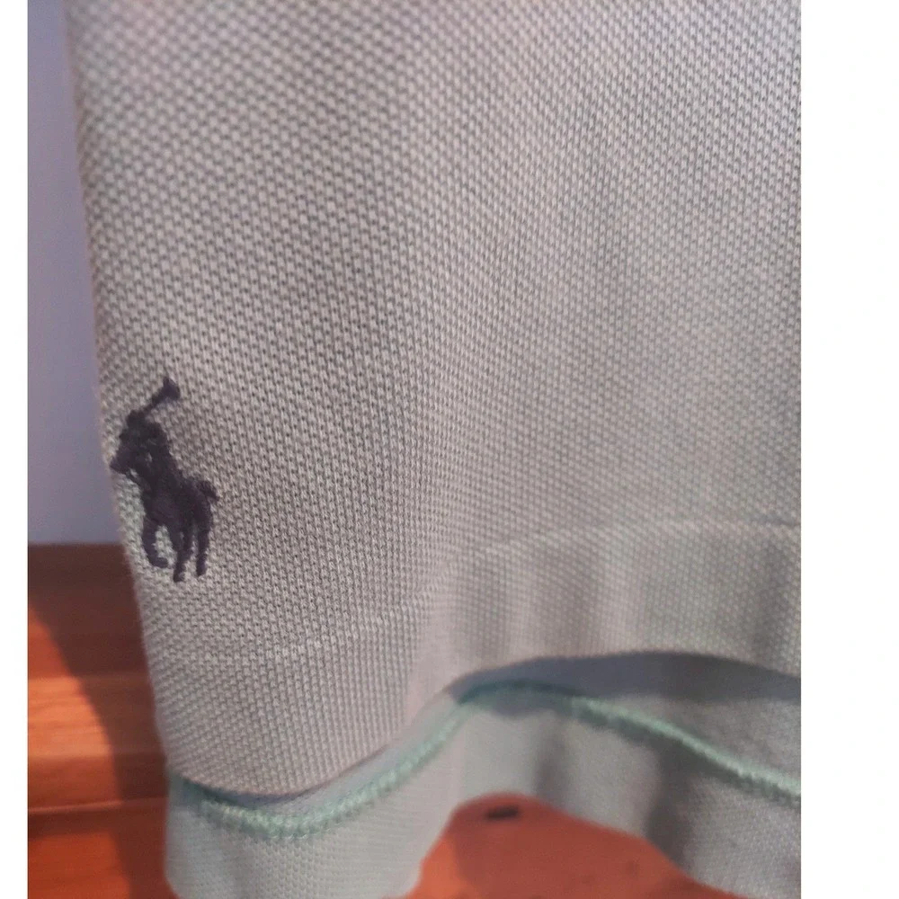 Ralph Lauren Vintage Mens Y2K Style Polo Shirt Mint Green Cotton Button Down XXL